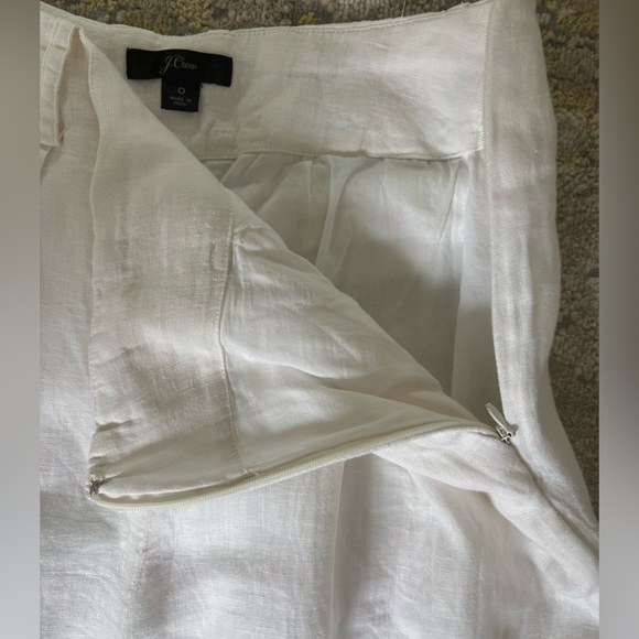 J. Crew White Linen Cripped Wide Leg Pants - Picture 13 of 13